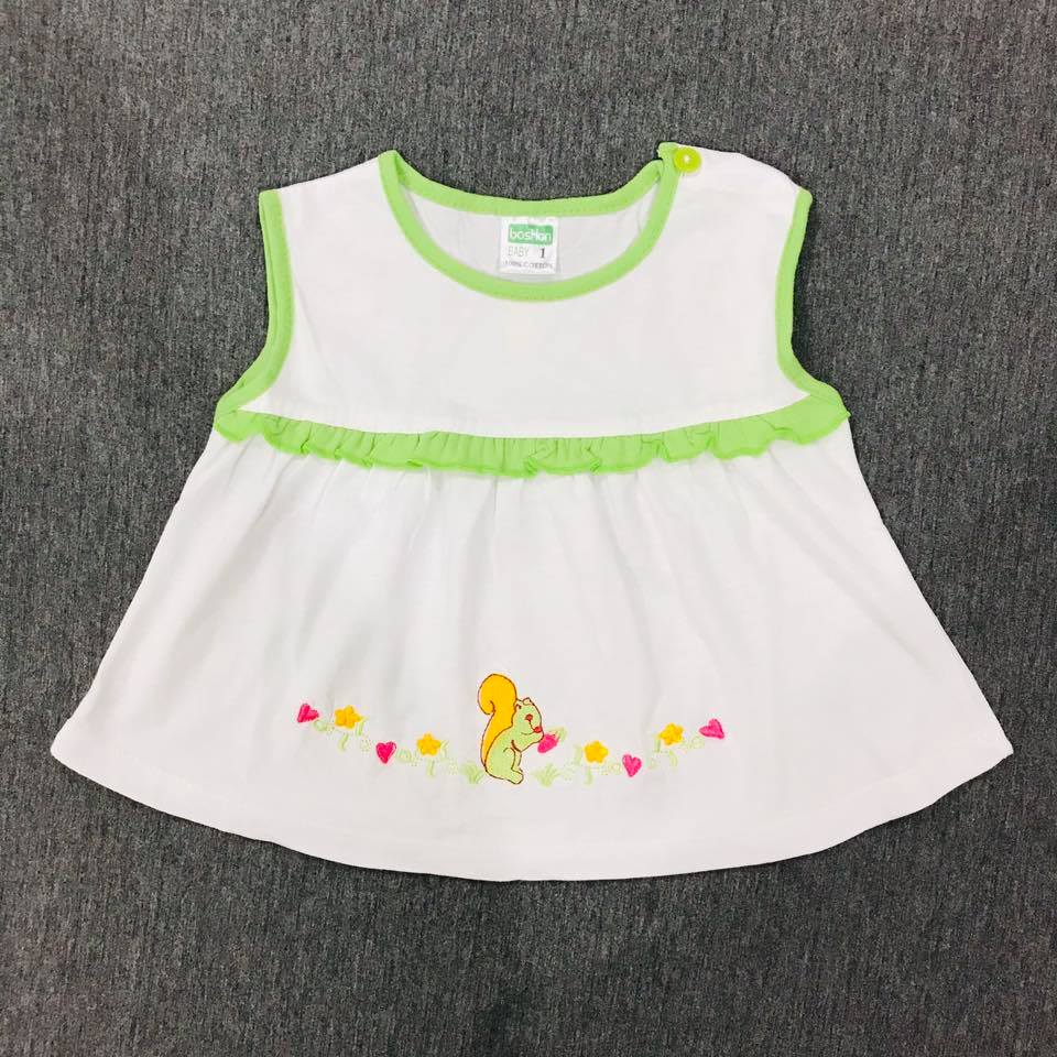 Combo 05 áo sát nách thêu cao cấp cho bé gái