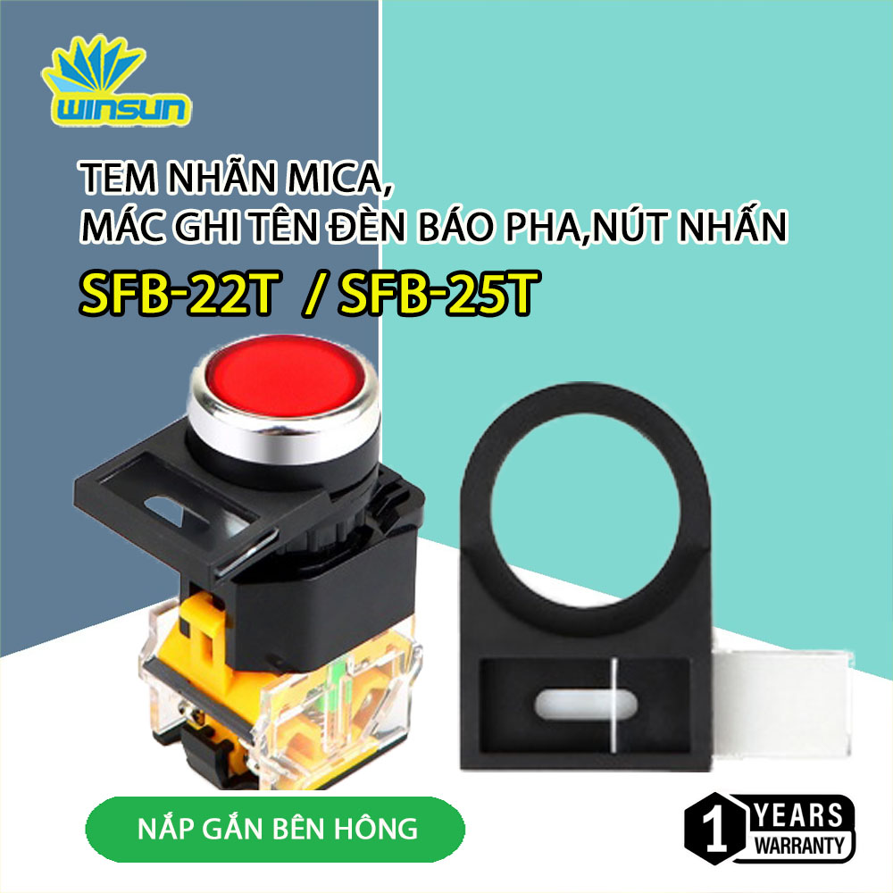 Tem nhãn mica, Mác ghi tên đèn báo pha, nút nhấn