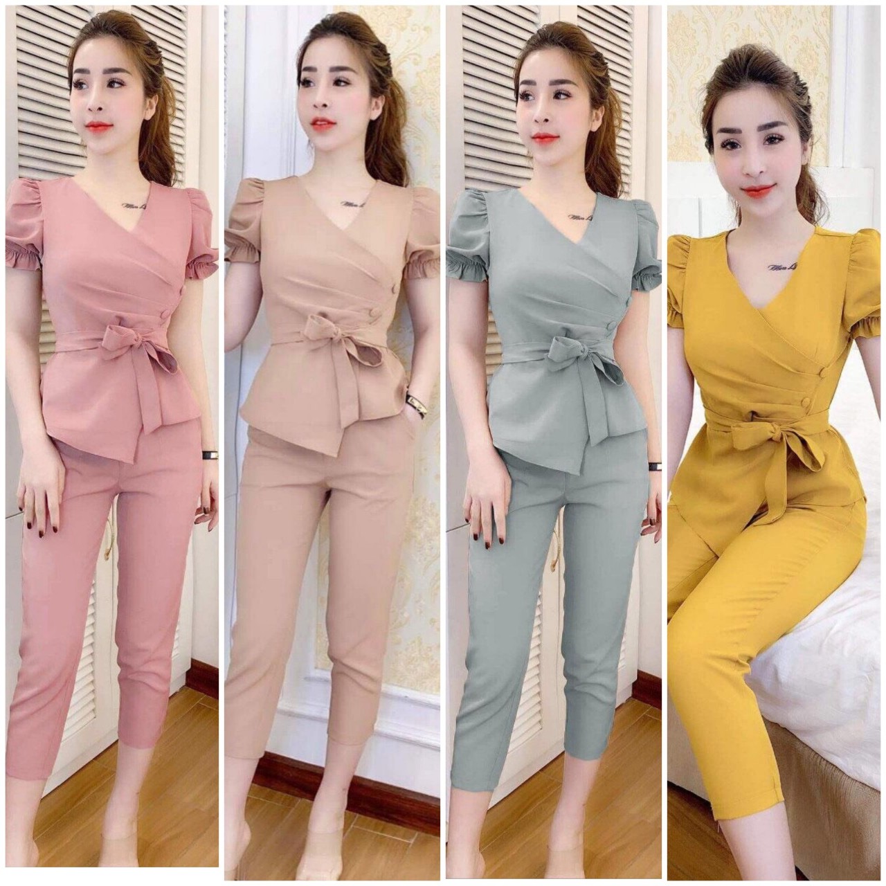 [HCM]  Set Bộ Tay Phồng Cột Eo Thời Trang Nữ BEYEU1688 - BY8114
