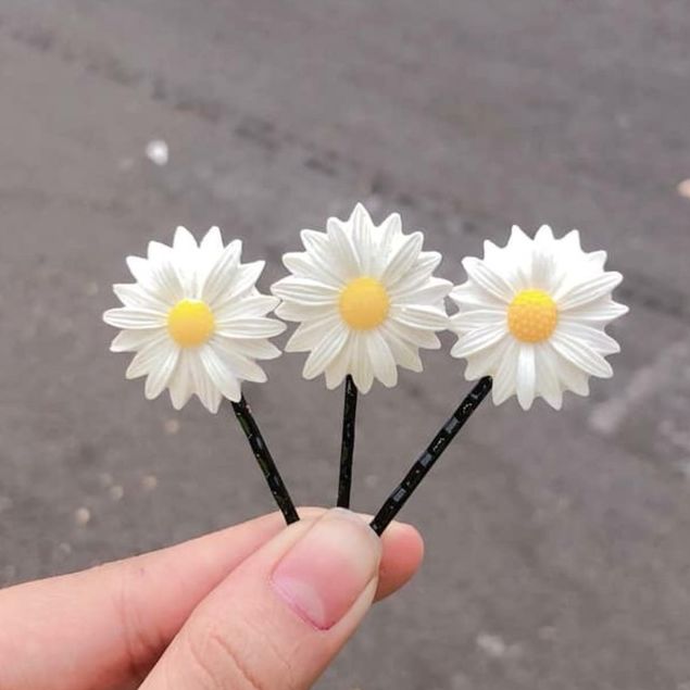 Kẹp tóc, ghim tóc hoa cúc họa mi dễ thương (Giao ngẫu nhiên)