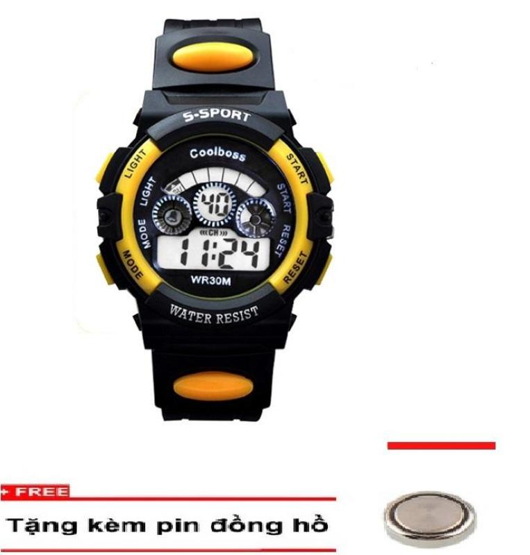 Nơi bán Đồng hồ trẻ em cao cấp COOLBOSS 0119 tặng kèm 01 pin ( Màu vàng )