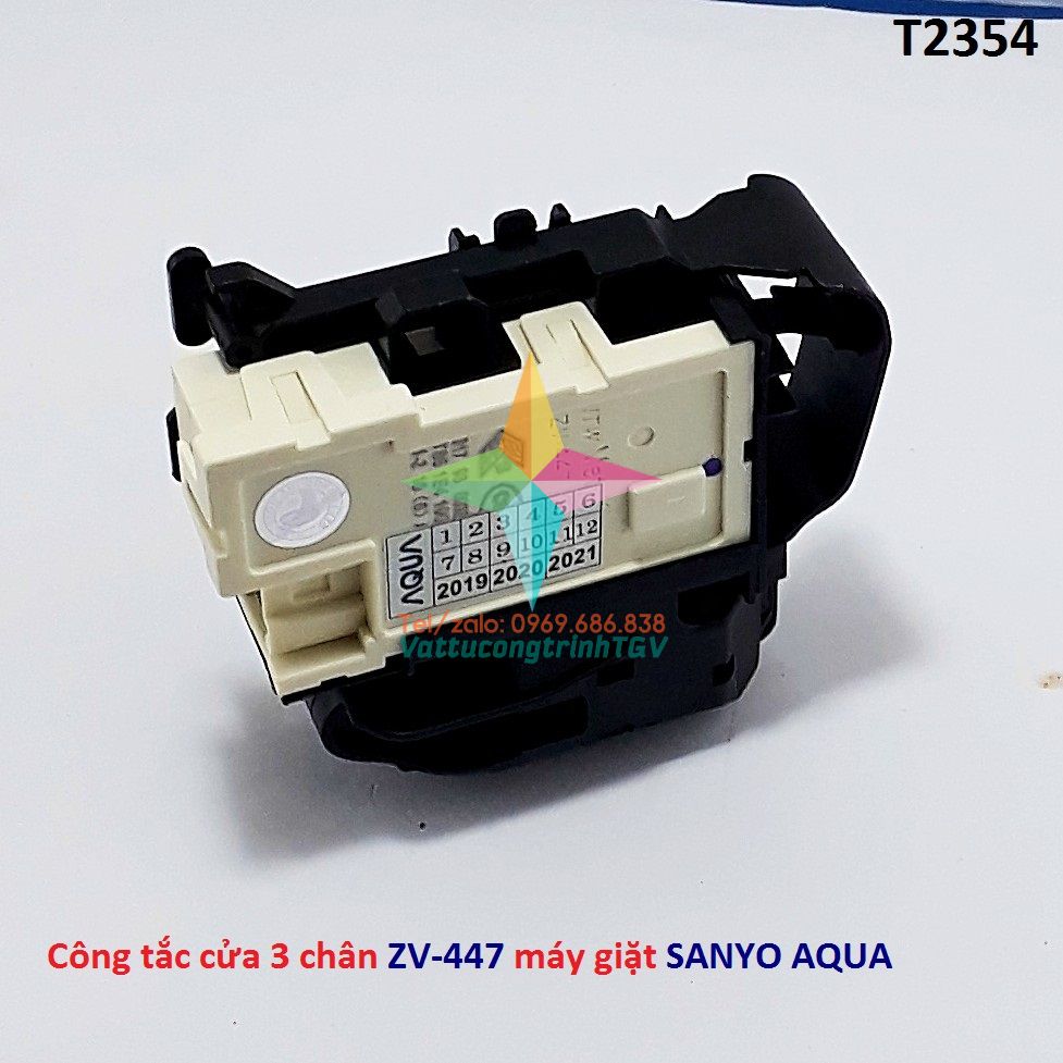 Công tắc cửa 3 chân ZV-447 cho máy giặt SANYO AQUA hãng