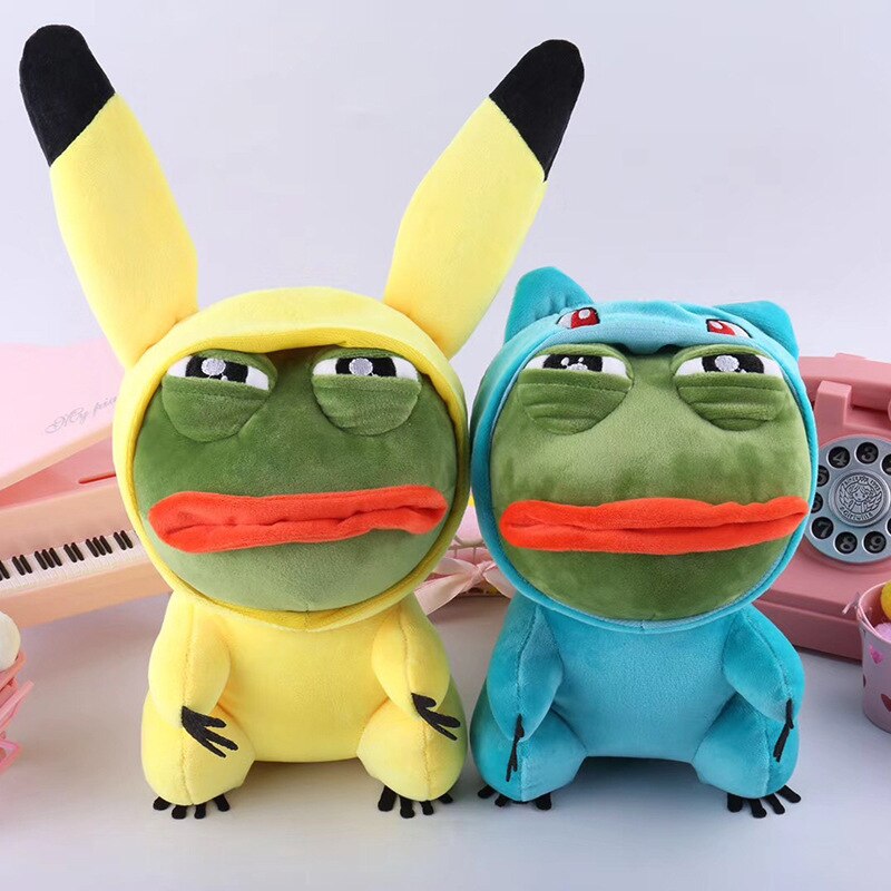 Gấu bông ếch xanh sad frog Pepe cosplay Pokemon rùa khủng long Squirtle Charmander siêu bựa dành cho vozer