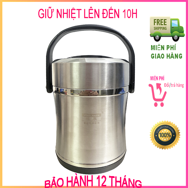 [ Tặng bộ thìa đũa kèm hộp ] Cà men đựng cơm, cặp lồng giữ nhiệt chân không 2 lớp inox 304.