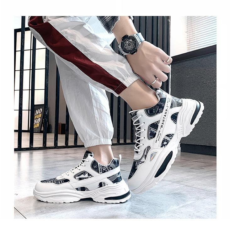 [HCM]Giày Thể Thao Nam Đế Cao TT01 Cổ Lửng Đen Trắng
