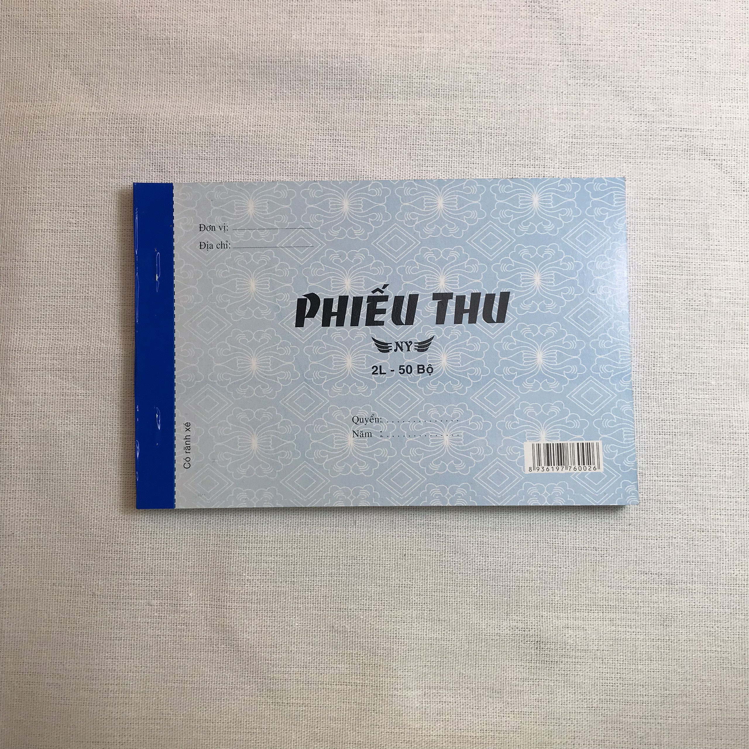 PHIẾU THU 2 LIÊN (NY)
