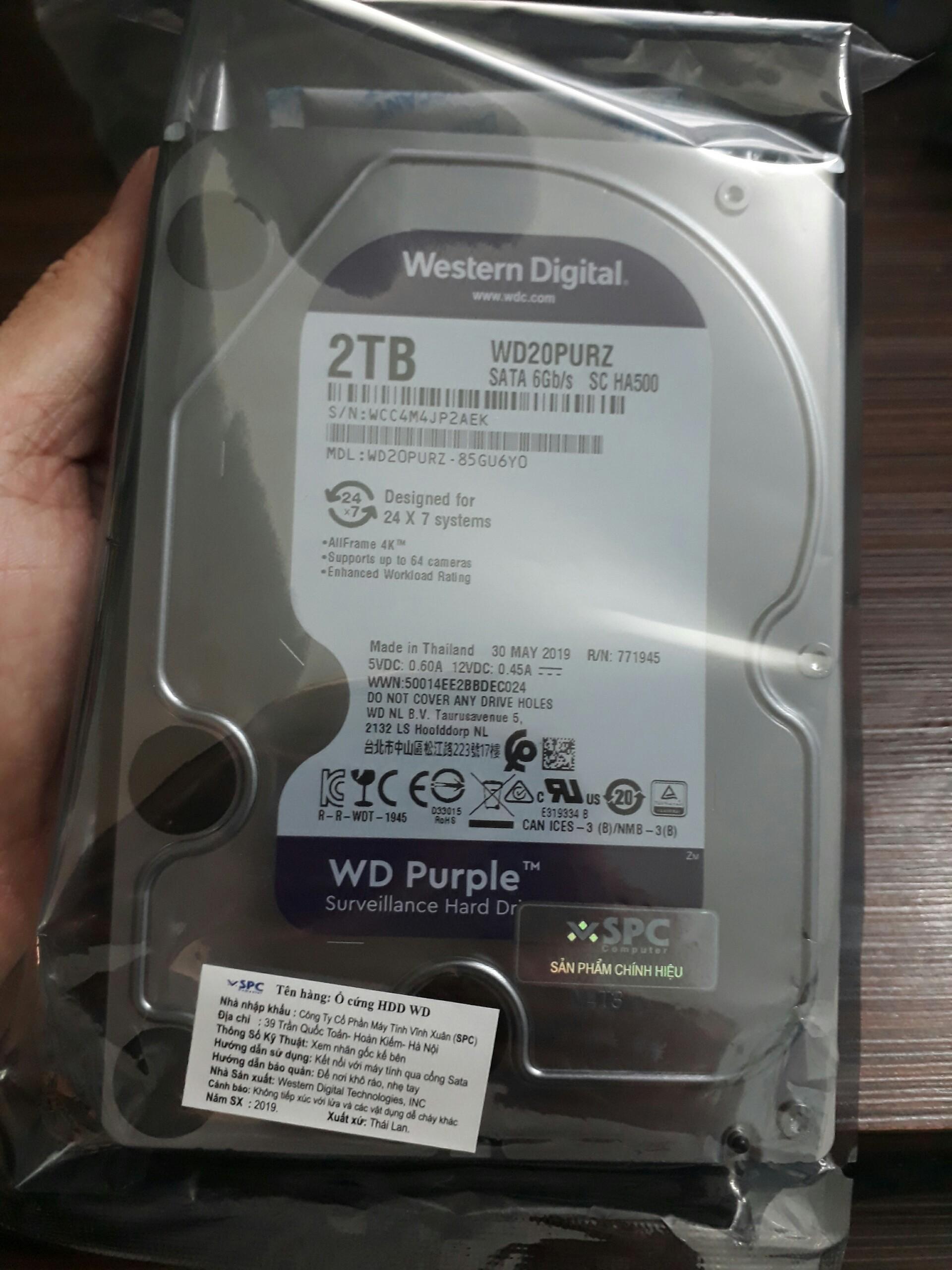 [HCM]Ổ cứng 2T WD Tím chuyên dụng Camera