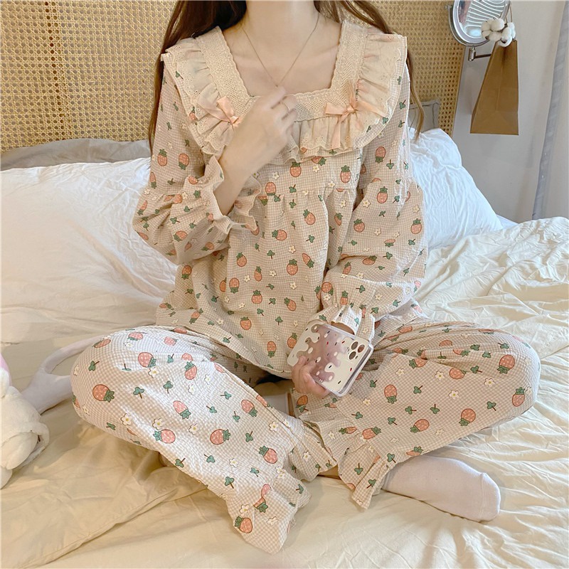 Set bộ mặc nhà trái dâu quảng châu tiểu thư