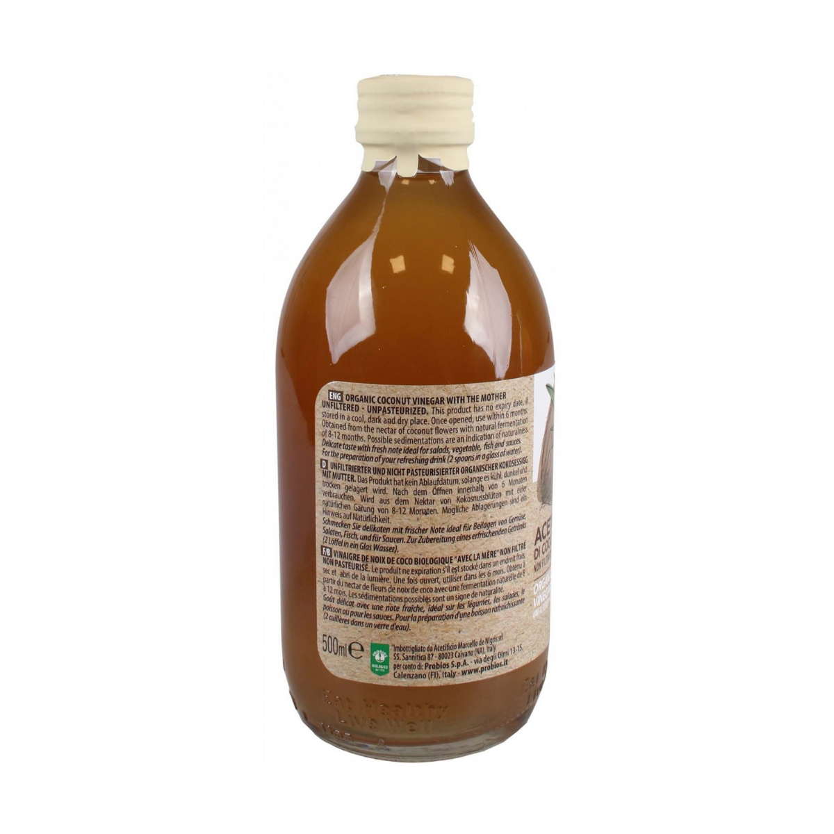 Giấm dừa hữu cơ Coconut (Có giấm cái) 500ml - ProBios