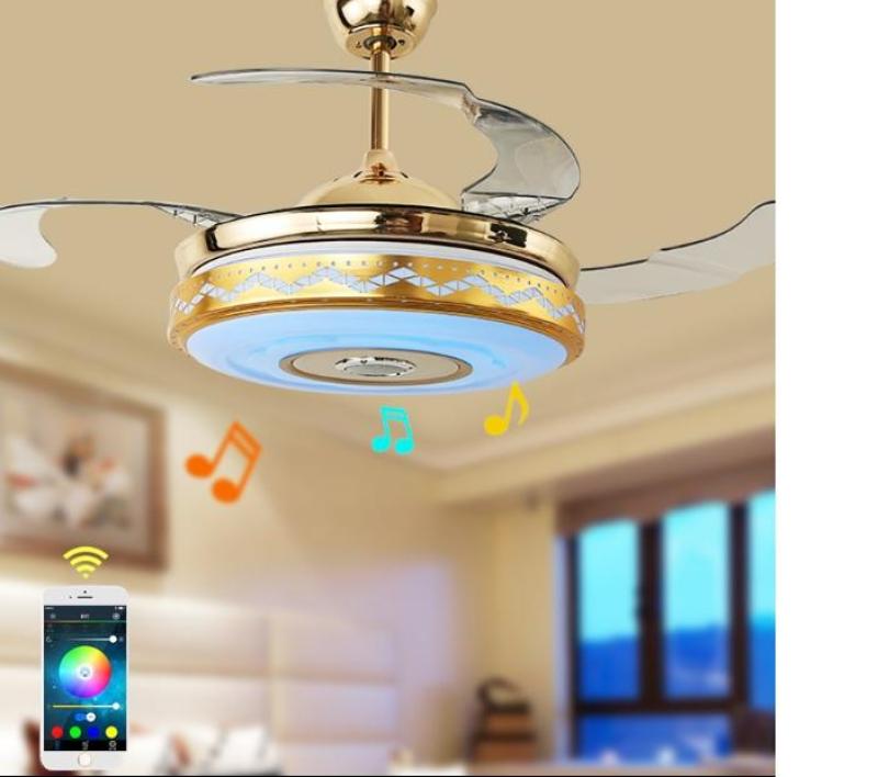 Quạt trần đèn trang trí MS9111 (Quạt trần + loa bluetooth siêu đẹp được tặng kèm remote điều khiển từ xa giá 300k siêu hời, siêu rẻ, siêu hot )