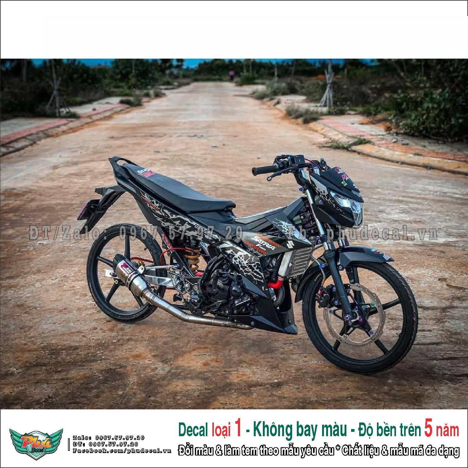 Tem rời Satria Xám đen nhám