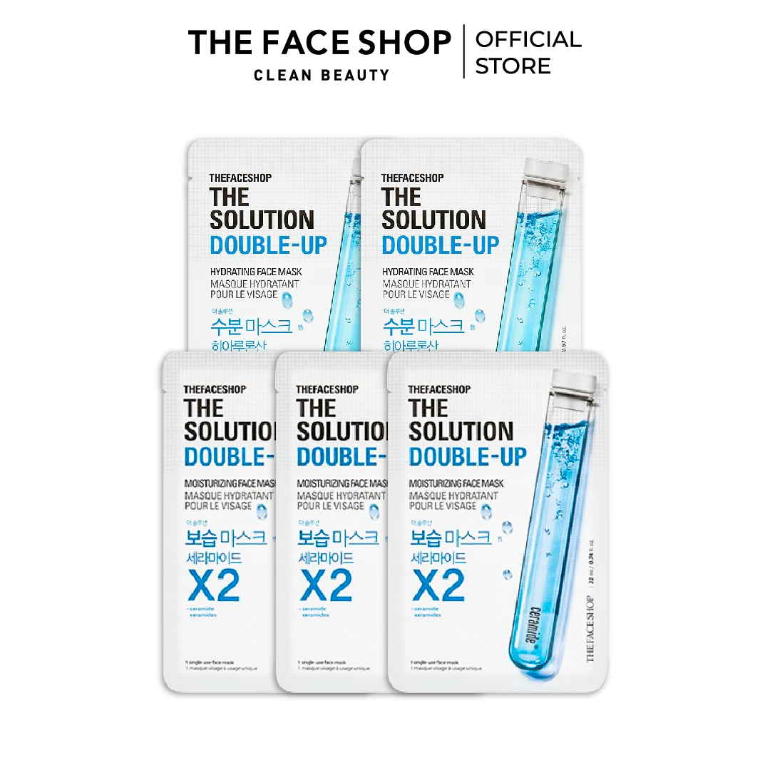 Combo 5 Mặt Nạ Chăm Sóc Lỗ Chân Lông To THE FACE SHOP The Solution Double-Up 22ml