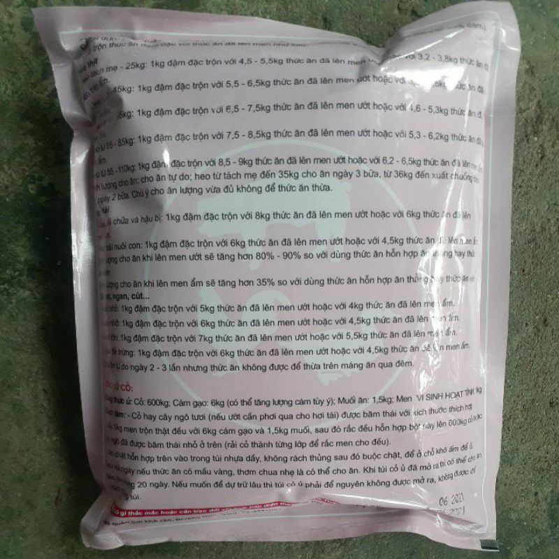 MEN Ủ THỨC ĂN CHĂN NUÔI N01 GÓI 500GRAM.