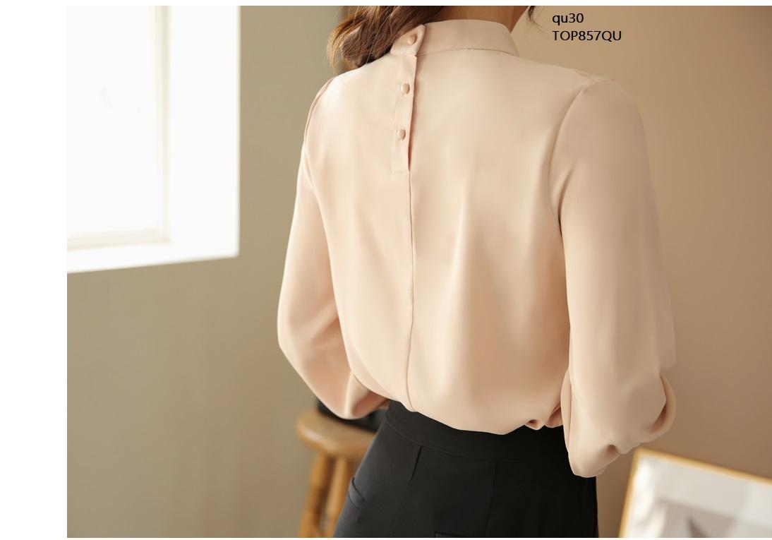 TOP857QU ÁO SƠ MI NỮ CỔ TRỤ