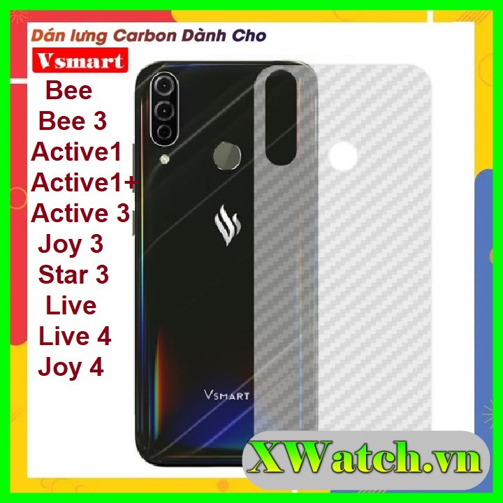 Dán carbon mặt lưng vsmart live 4 / joy 4 / active 1 plus / active 3 / star 3 / star 4 star 5