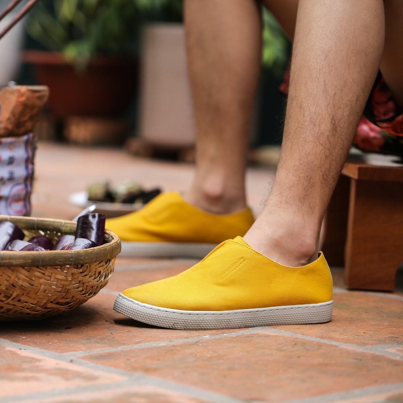 Giày Một vải vàng nghệ không dây