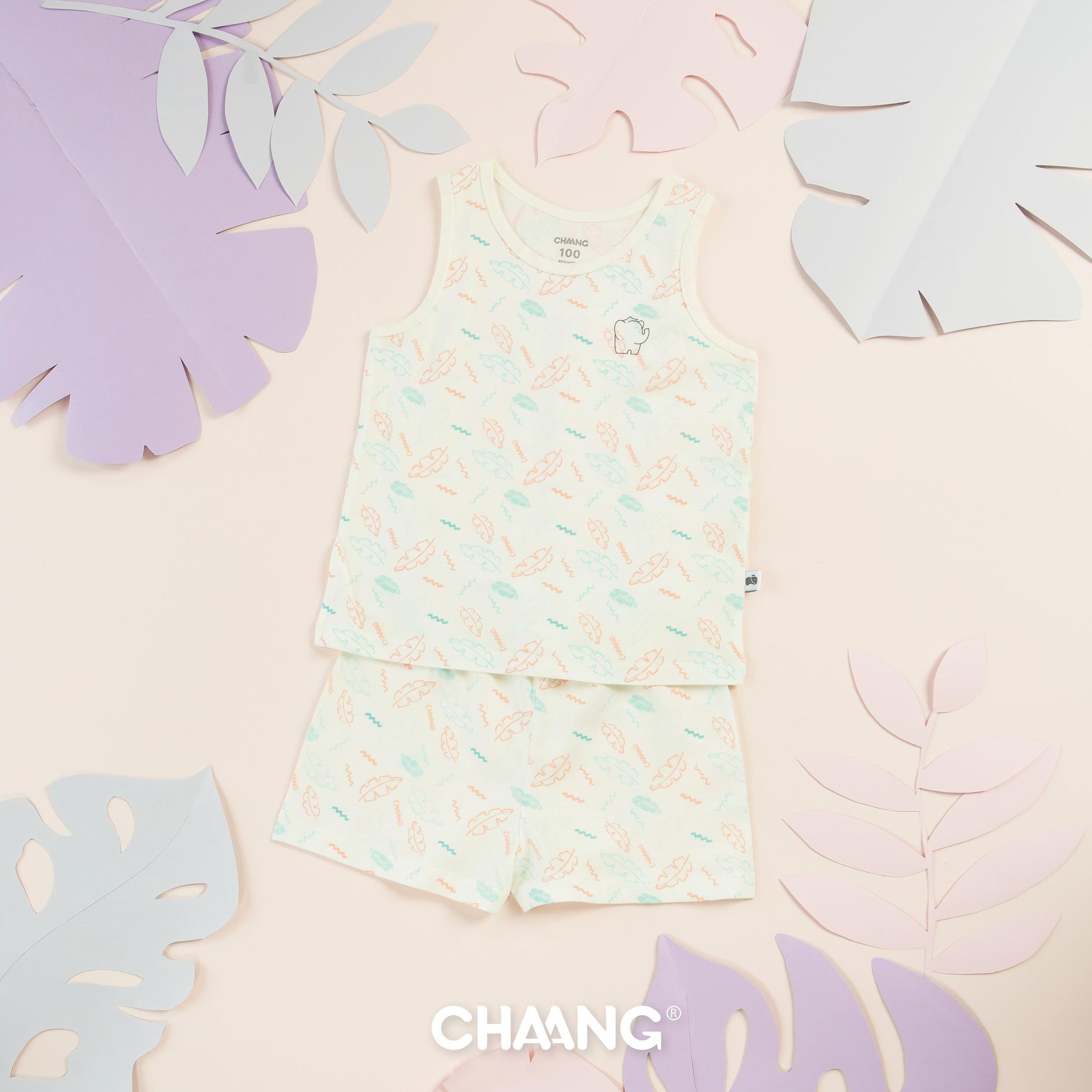 Bộ ba lỗ Chaang lá xanh