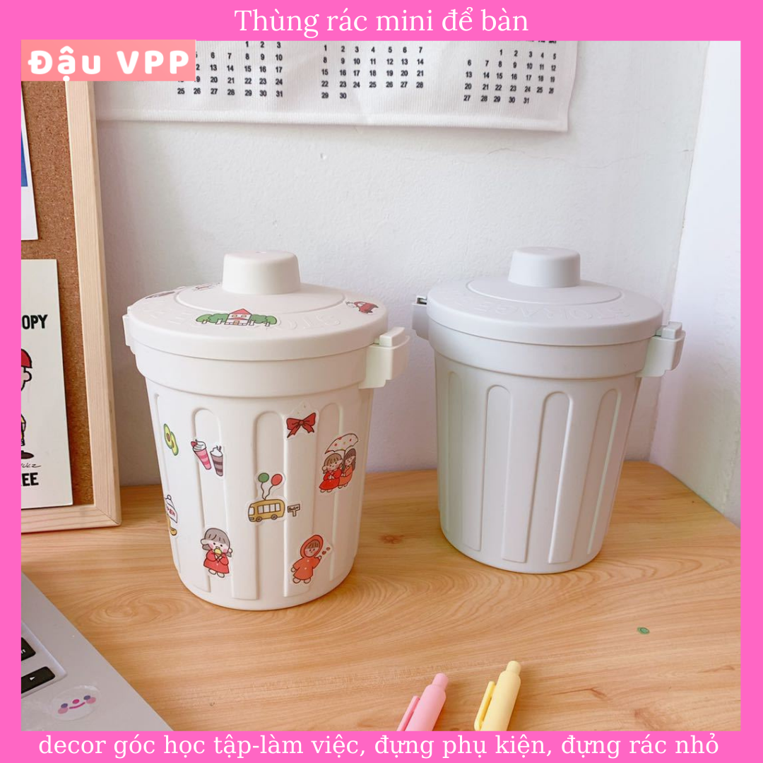 Thùng rác mini để bàn tự trang trí
