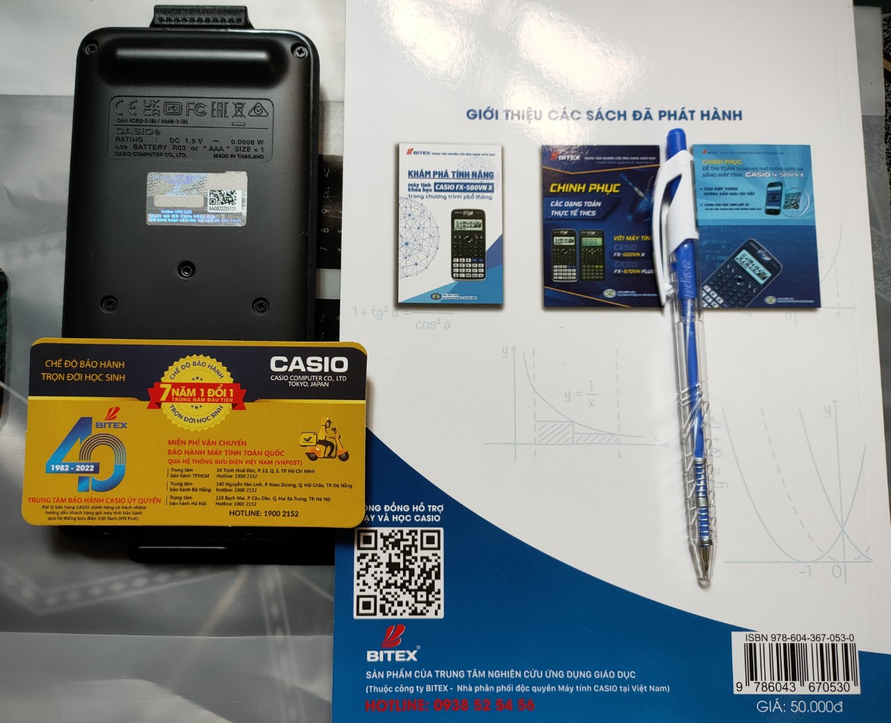 Combo máy tính Casio 880BTG Đen và Cẩm nang HDSD