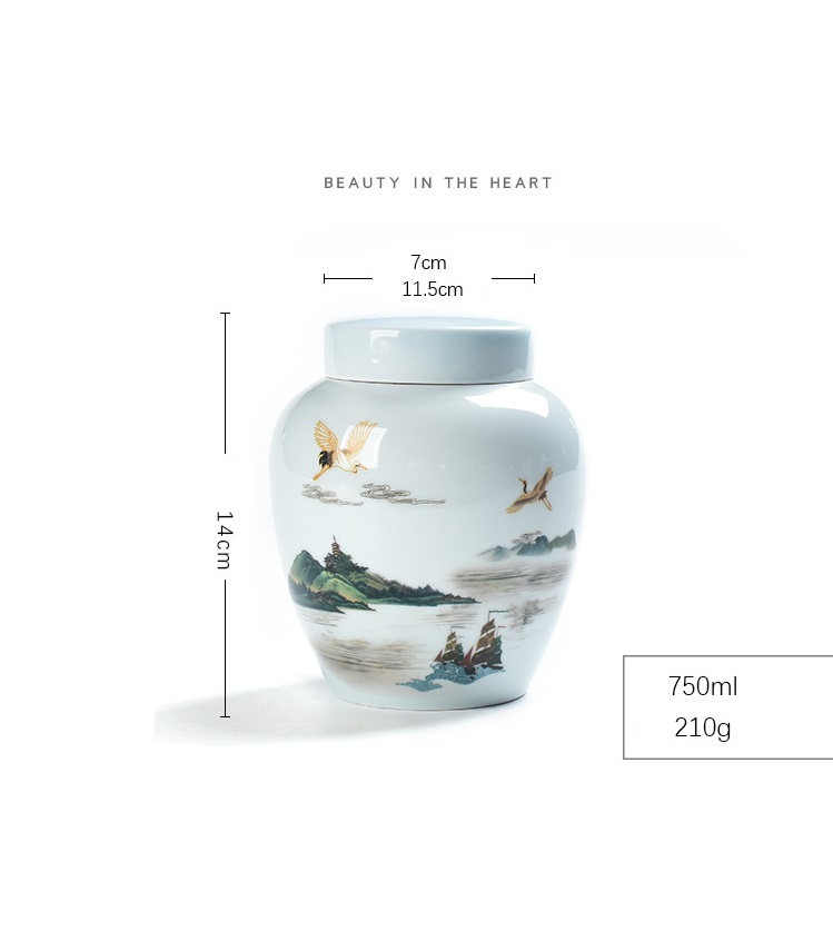 Hũ, Bình đựng trà bằng sứ dùng tích 750 ml