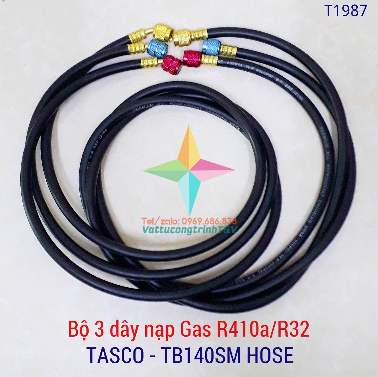 Bộ 3 dây gas dùng cho gas R410, R32 TASCO - TB140SM HOSE