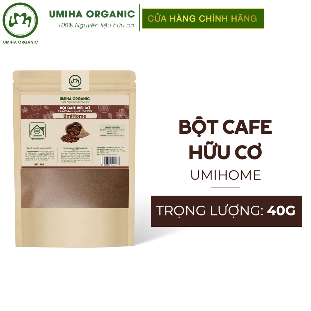 Bột Cafe Tắm Trắng hữu cơ UMIHOME 135g nguyên chất làm đẹp thiên nhiên dùng tắm trắng, đắp mặt nạ, loại bỏ mụn giúp trắng mịn da