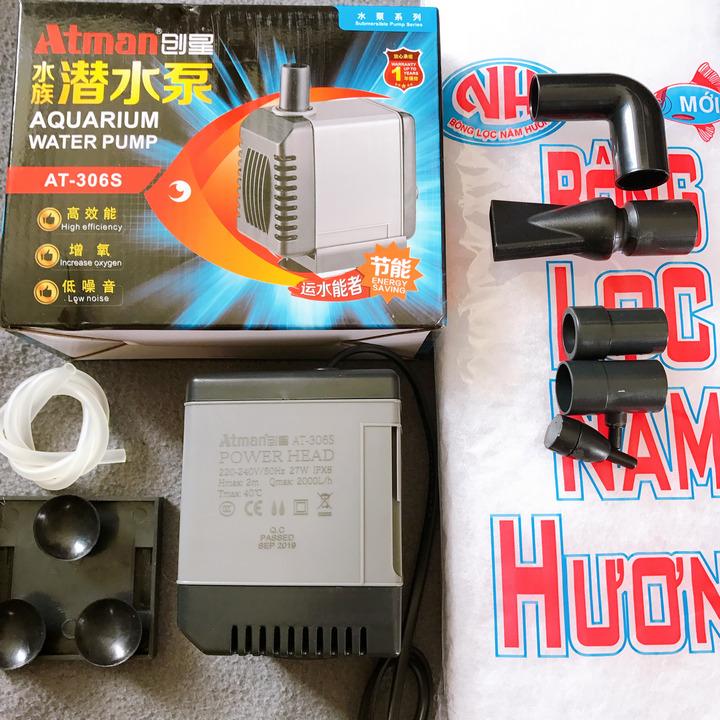 Máy Bơm ATMAN AT 306S 27w Cho Hồ Cá Cảnh, Mạnh Mẽ, Bền Bỉ Lại Tiết Kiệm Điện