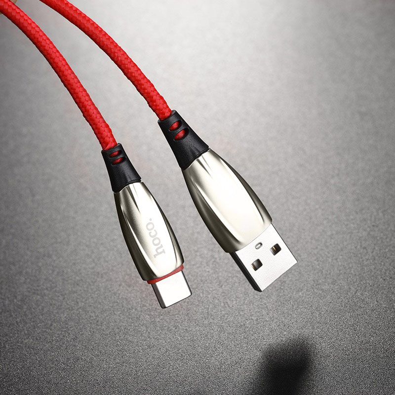 Cáp sạc Type C Hoco U71 (1.2M) có đèn led chính hãng