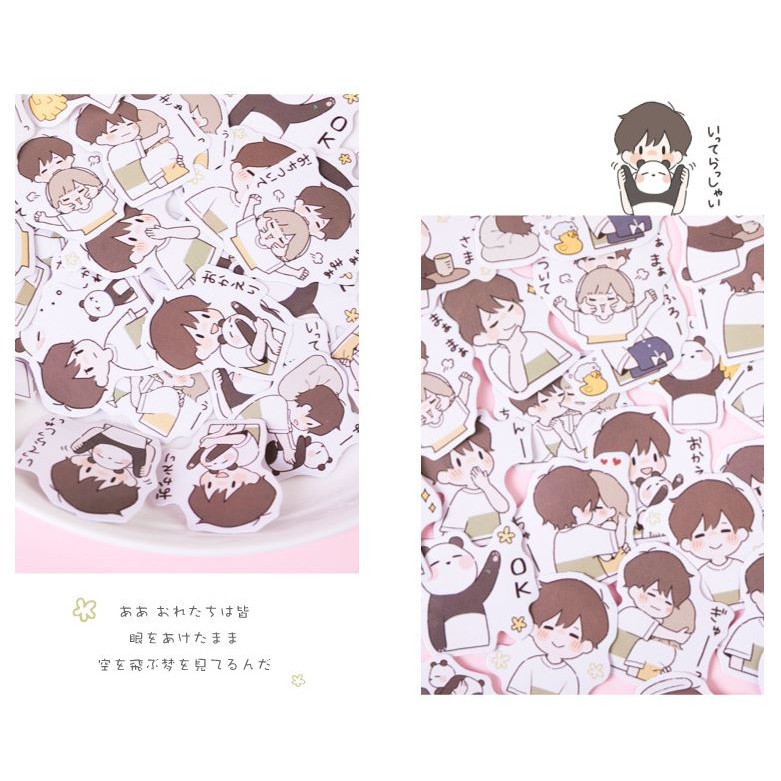 Bộ 45 Sticker Panda Dễ Thương E64