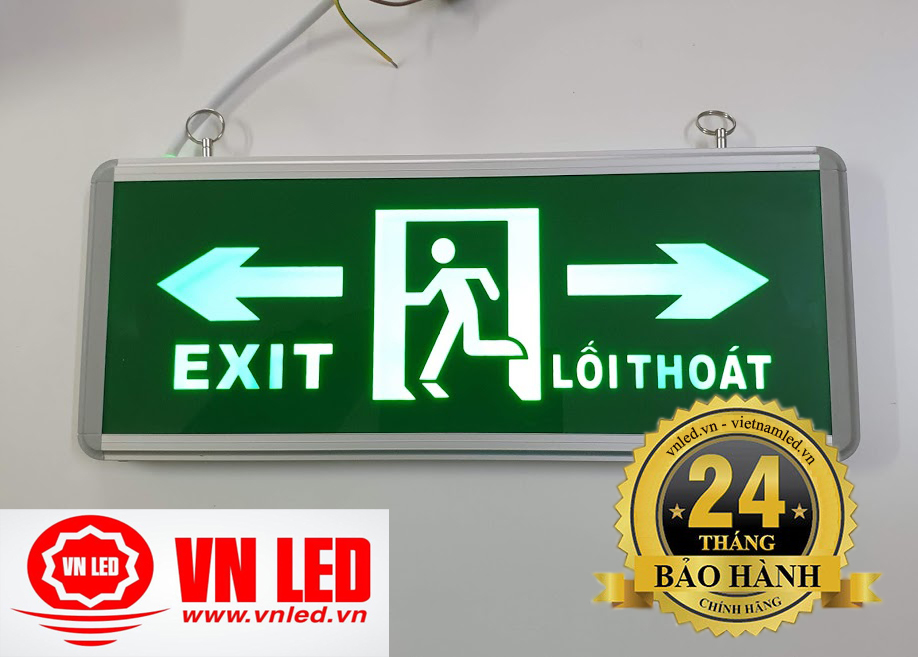 Đèn EXIT thoát hiểm lối thoát 1 mặt, 2 mặt