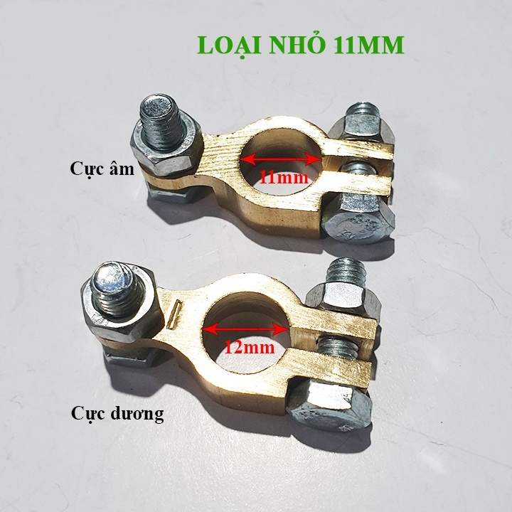 Đầu bọp, đầu kẹp, bình ắc quy, đường kính 11mm và 16mm