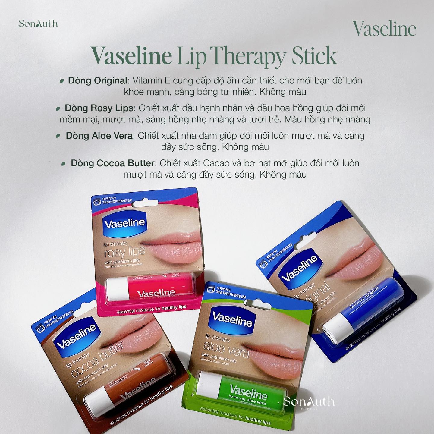 Son dưỡng Vaseline Lip Therapy 4.8g