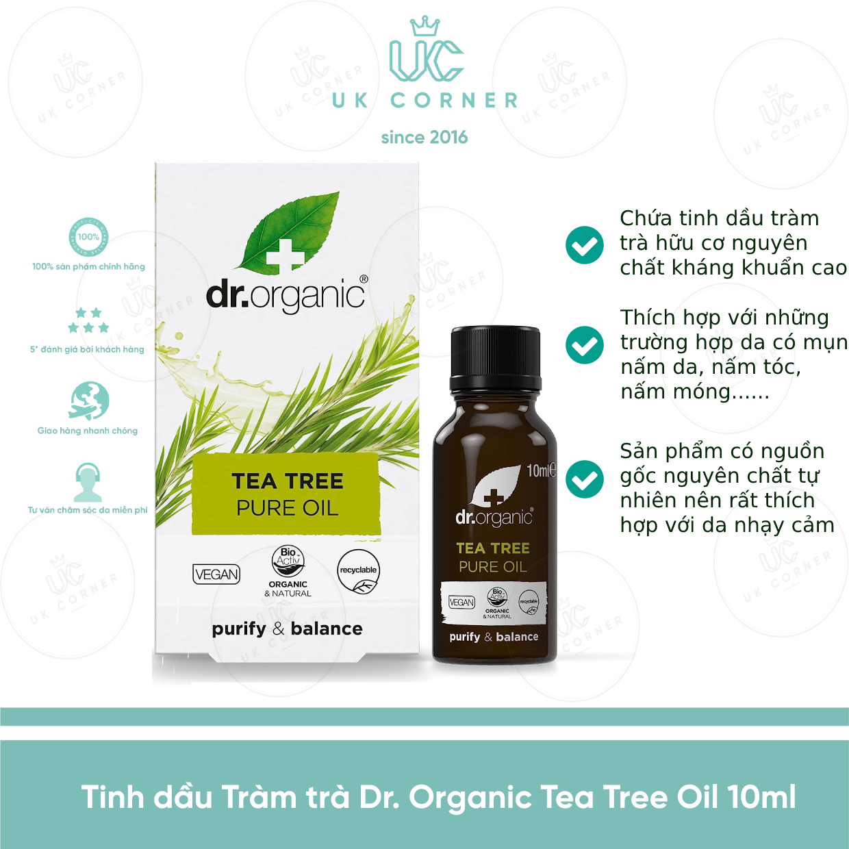 Tinh dầu tràm trà dr. organic tea tree oil 10ml