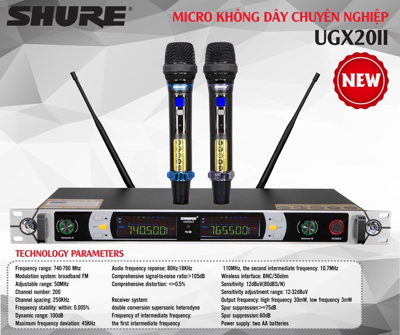 [HCM]Micro Shure UGX20II (Nhập Nguyên con loại 1)