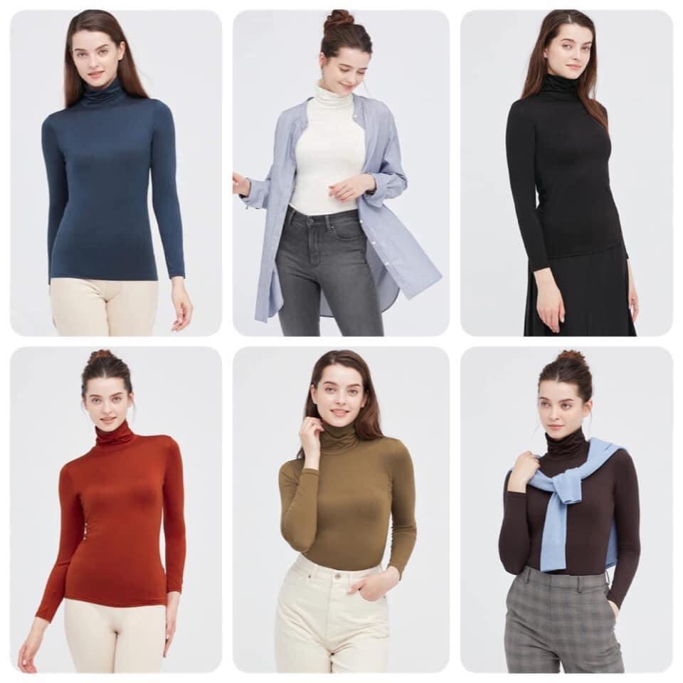 (mẫu mới 2022) Áo giữ nhiệt heattech nữ cổ lọ Uniqlo ( hàng nội địa Nhật có bill)