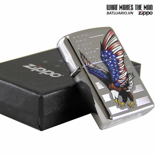 Bật lửa zippo 28449 - Bật lửa zippo Eagle Flag Polished Chrome