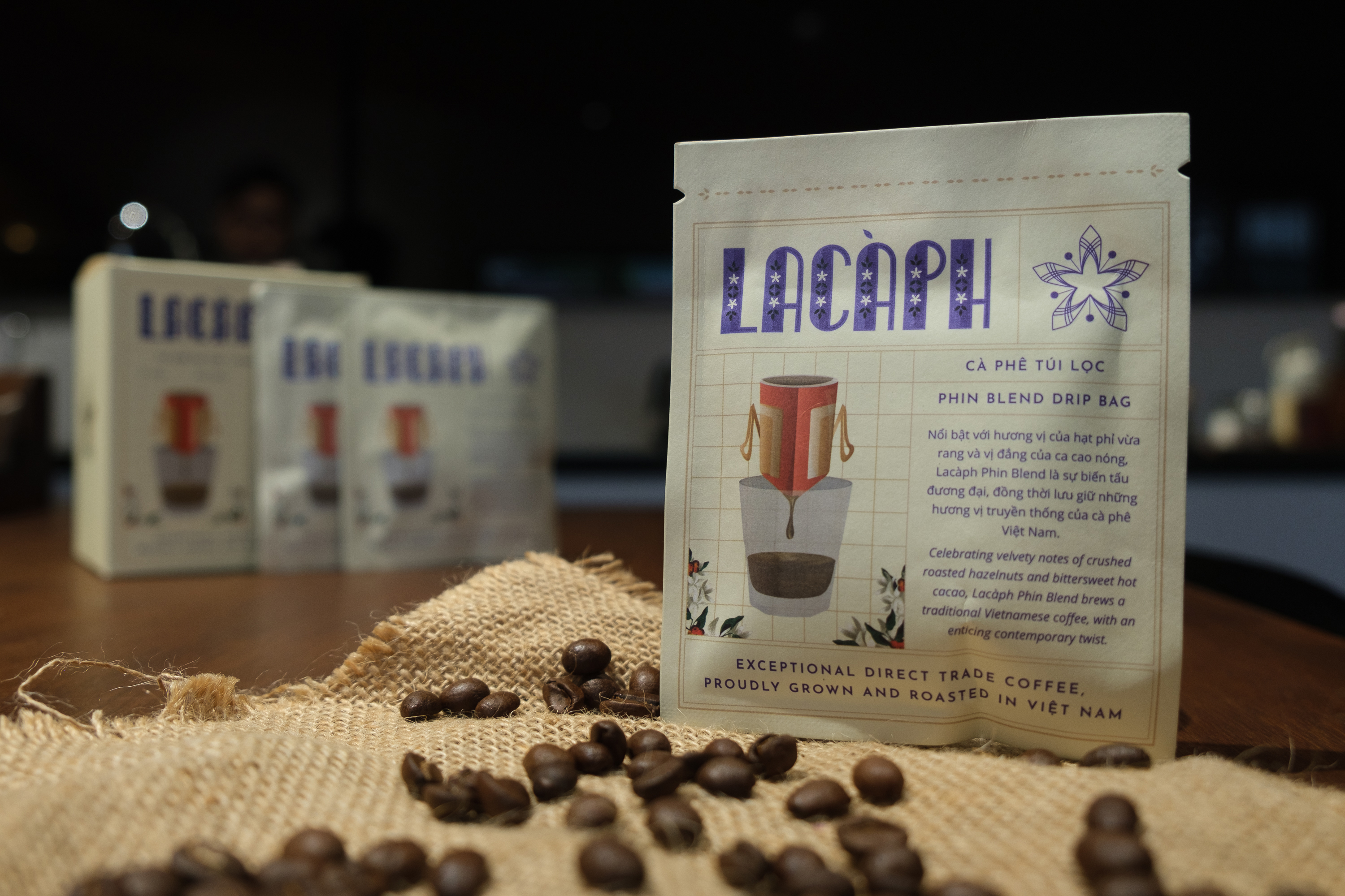 Cà phê túi lọc Lacàph Phin Blend - Hàng chính hãng