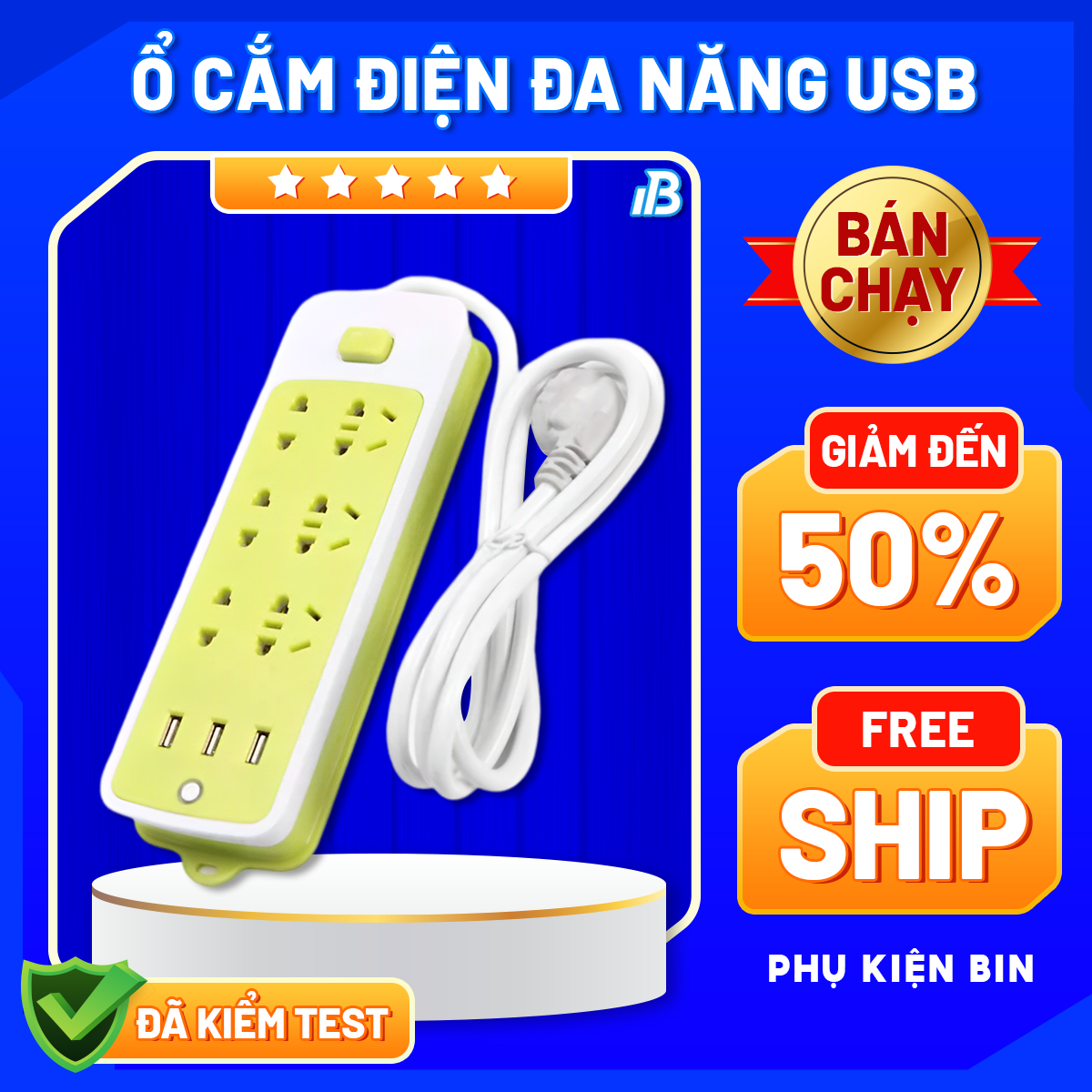 Ổ CẮM ĐIỆN ĐA NĂNG THÔNG MINH CÓ CỔNG USB SẠC NHANH 2A AN TOÀN CHỐNG GIẬT SIÊU TIỆN LỢI