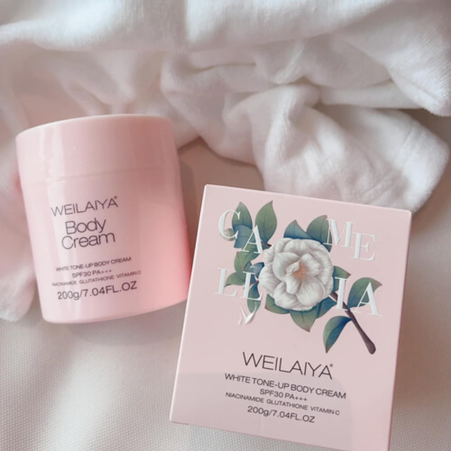 Kem body trắng da Weilaiya Body Cream 200g hương nước hoa giúp dưỡng trắng sáng da chống nắng body SPF 30