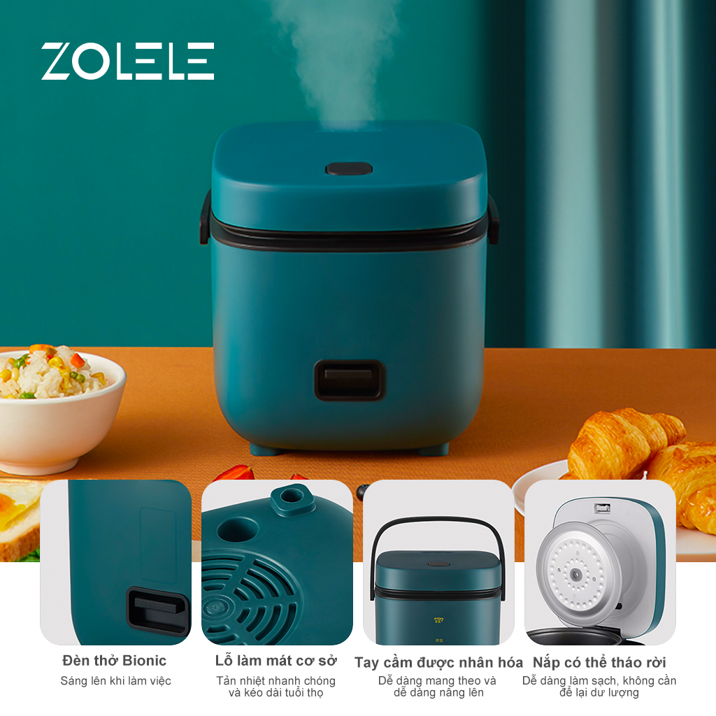 Nồi cơm điện mini ZOLELE ZB001 1.2L (Lòng nồi 800ml)
