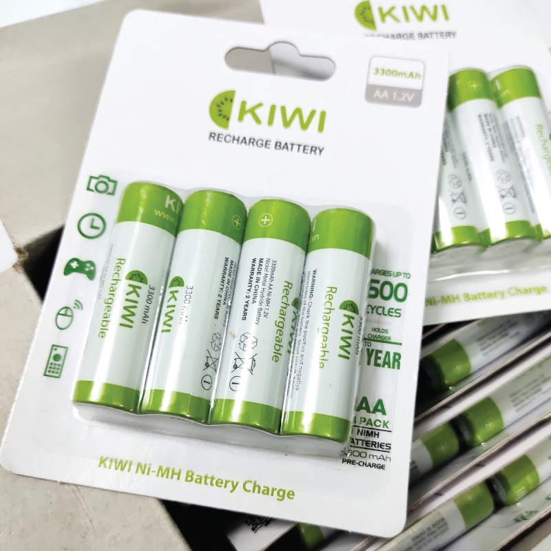 Pin sạc aa kiwi vỉ 4 viên, dung lượng 3300 mah, số lần sạc tới 1500 lần, sạc nhanh, an toàn