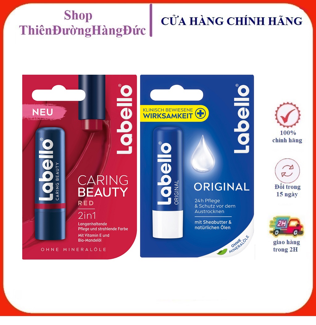 [Freeship Max] [Enter Rs0822 to Get 30K Off for 99K Order] Labello German Lip Balm for Plump, Soft, Smooth Lips [German Domestic Product with Full Receipt] [Thienduonghangduc]