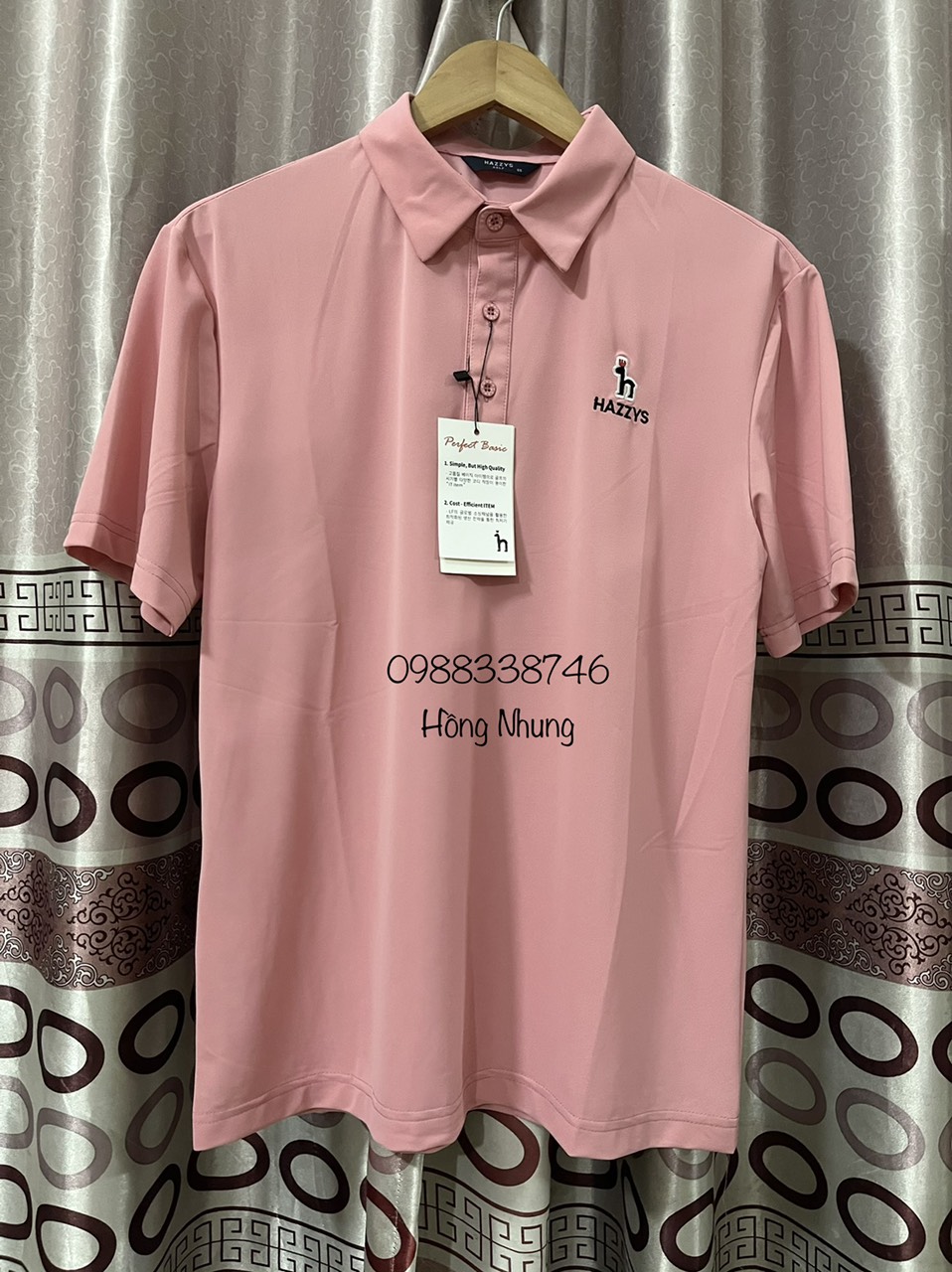 Áo golf nam HZ 2022 new shop golf hồng nhung