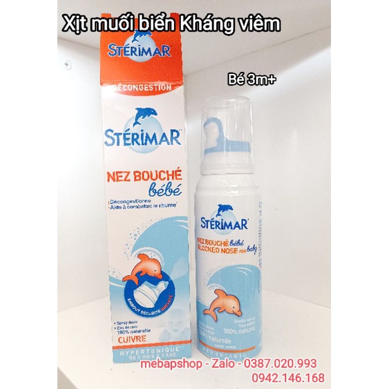 XỊT MUỐI BIỂN STERIMAR CÁ HEO MÀU CAM CAM PHÁP 100ML