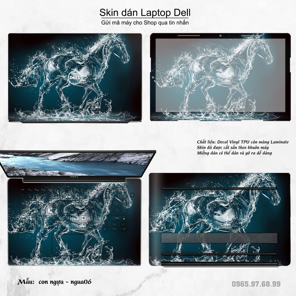 Skin dán Laptop Dell in hình Con ngựa (inbox mã máy cho Shop)