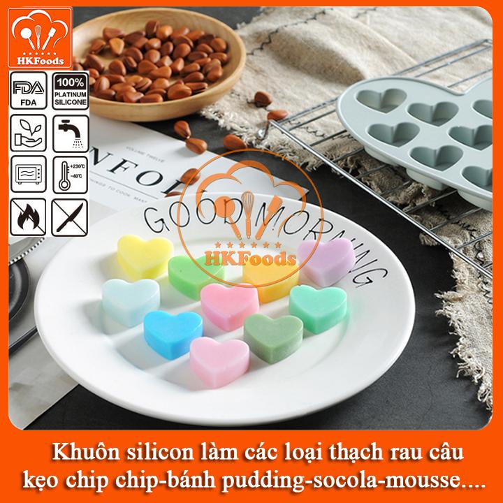 KHUÔN SILICON LÀM THẠCH RAU CÂU SOCOLA 10 TRÁI TIM
