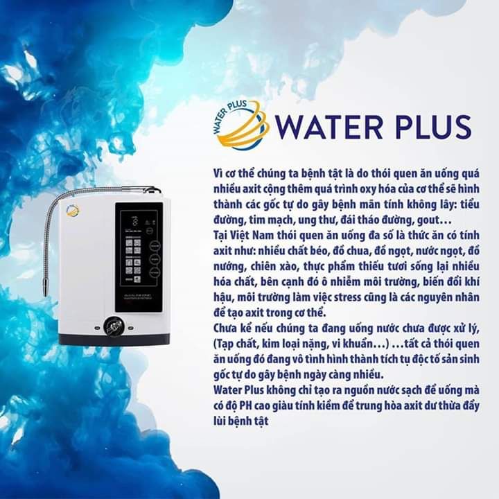 [HCM]Máy lọc nước ion kiềm water plus