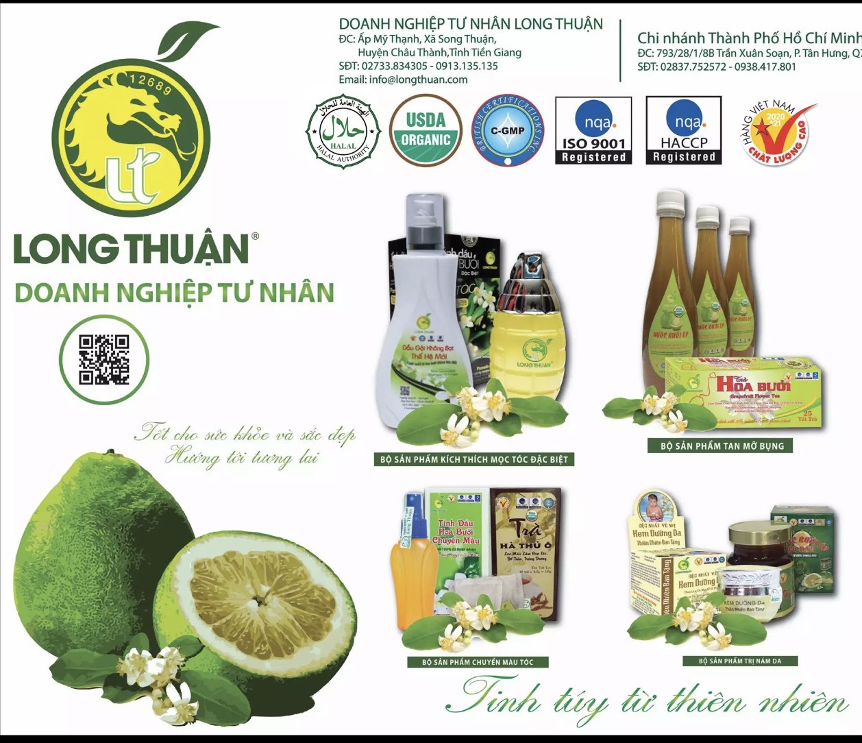 [HCM] Combo Giảm cân Nước Bưởi Ép Cô Đặc và Trà Bột Bưởi Long Thuận