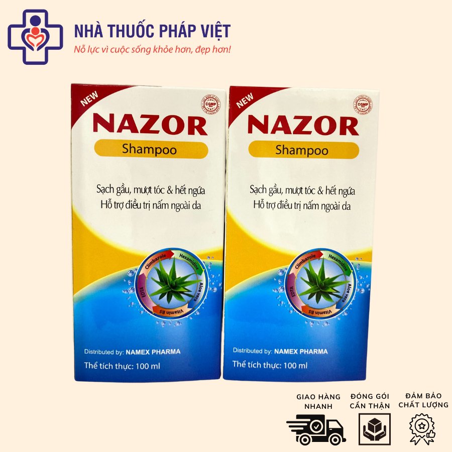 Dầu gội nazor sạch gầu, mượt tóc, hết ngứa da đầu - 100ml