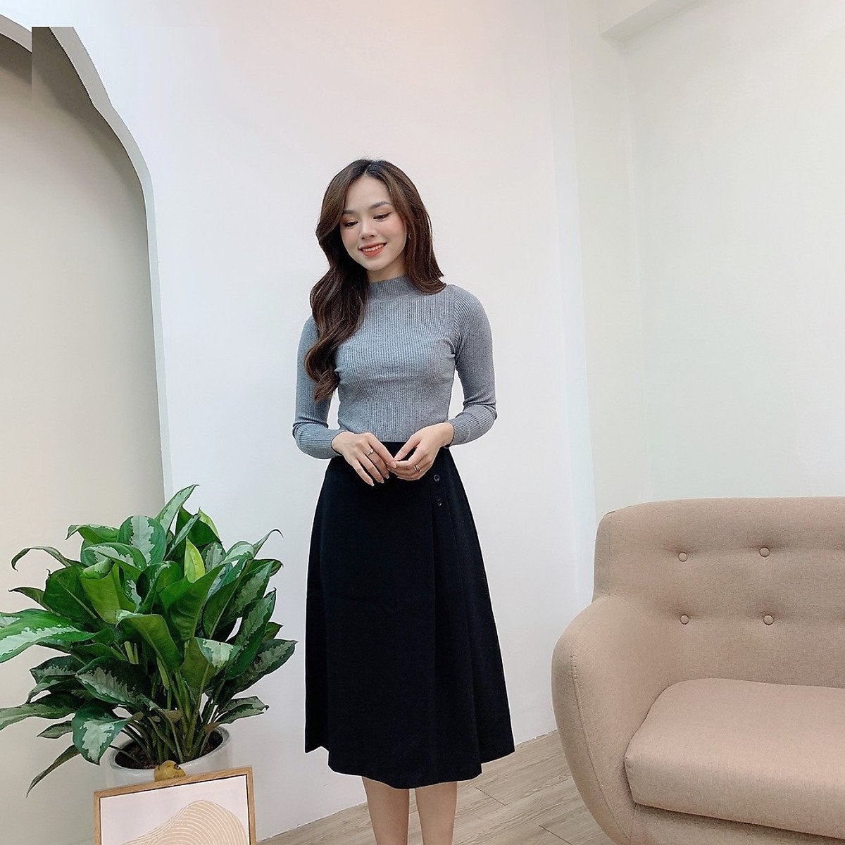 áo len nữ cổ ngắn 3 phân dáng ôm siêu xinh